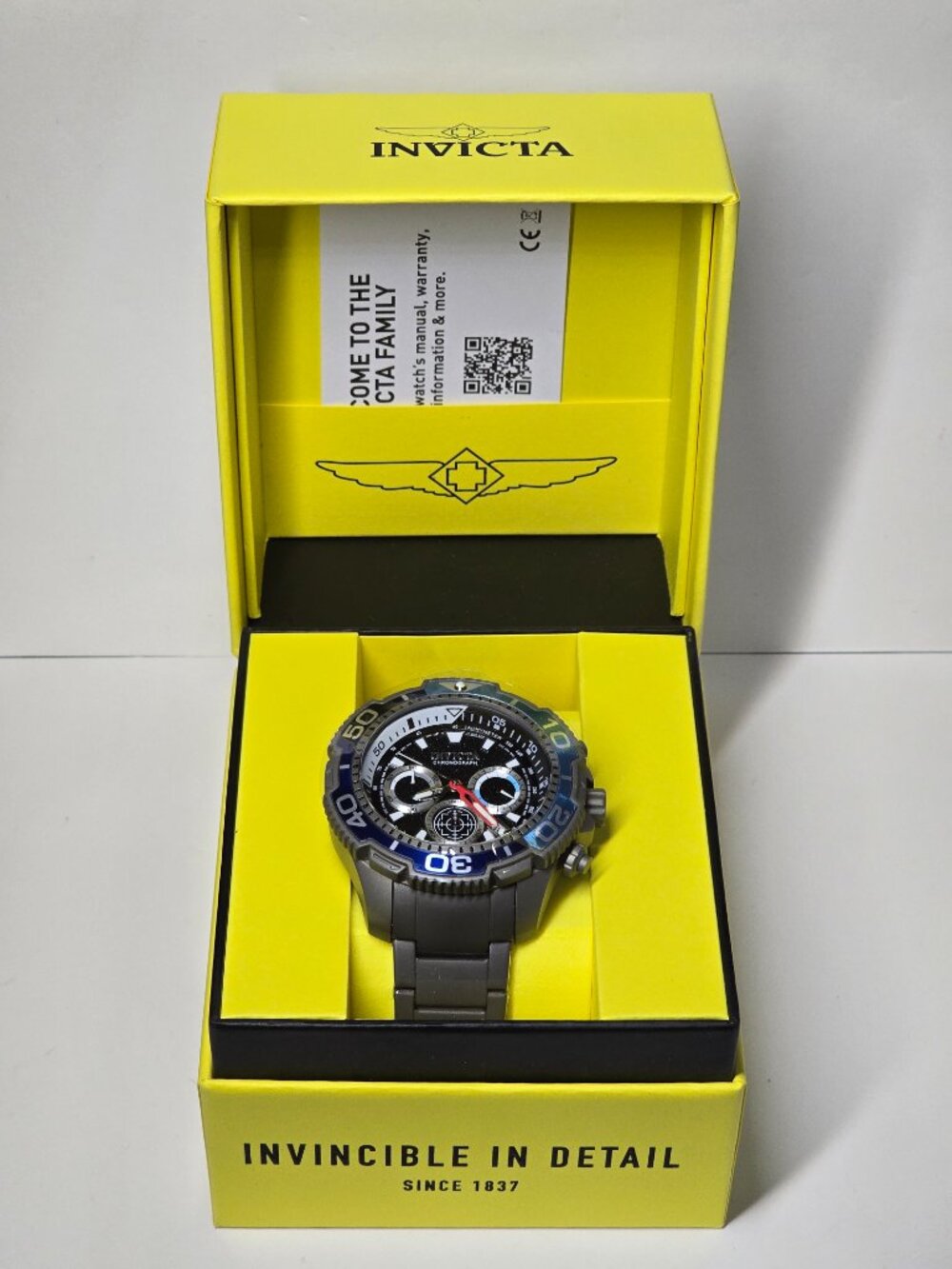 Invicta Commander TI-22 Titanium Men's Watch - 48mm, Blue, Black, Grey (49493)